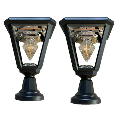 Gramstrong Solar Aero Gate Light, Dusk to Dawn Waterproof Solar Lamp Outdoor Post Light (Pack of 2) with 1 Year Warranty