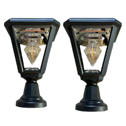 Gramstrong Solar Aero Gate Light, Dusk to Dawn Waterproof Solar Lamp Outdoor Post Light (Pack of 2) with 1 Year Warranty