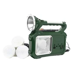 Gramstrong Solar Home Lighting System Portable With Inbuilt Torch, 3 Bulbs, 3 W Solar Panel  Multi Mobile Charging Cables