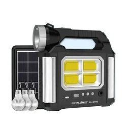 Gramstrong Solar Home Portable Lighting System with Inbuilt Torch, 3 Bulbs & 3 W Solar Panel, Mobile Charging Cables