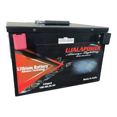 Ujala 25.6V 100Ah Lithium Ion Solar Inverter Battery With 5 Years Warranty Designed For Residential Use