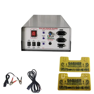 Urja Agricare 15 KV Prime AC/DC 50 Acre Electric Fence Zatka Machine Metal Body with Cable and Boards for Agriculture Use