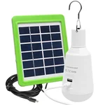 GIGAWATTS GW-168B 7W Solar LED Portable Bulb with 6V Panel 2600 mAh Battery for Camping Home Office (1 Pc, White)