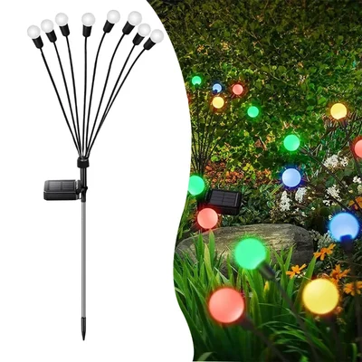 GIGAWATTS GW-303WW 8 LED Garden Solar Firefly Lights BIS Approved Waterproof with Battery & Panel for Lawn & Pathway 