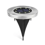 GIGAWATTS 8 LED Solar Ground Disk Light With Rechargeable Battery & Smart Sensor for Lawn & Pathways (Pack of 4)
