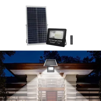 Gramstrong Solar 400w Flood Cool White Light with Rechargeable Battery, Solar Panel for Garden Lawn And Outdoor Usages