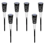 Gramstrong Solar Glow and Reflection Conical Shape Rechargeable Garden Light with Auto On - Off (Pack of 6)