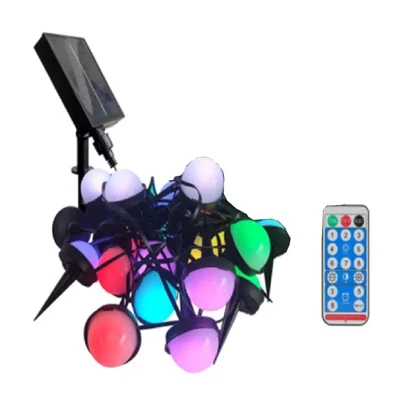 GIGAWATTS GW-500RGB 12m Solar String Light with 1.4W Panel 1800mAh Rechargeable Battery & Remote for Outdoor(Pack of 1)