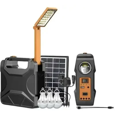 Gramstrong Solar Portable Inverter Kit with USB Cable, Torch, and 3 LED Bulbs for Phone Charging, Home, Camping, and Outdoor Adventures