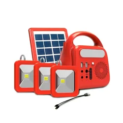 Gramstrong 3w Solar Home System Featuring Solar Panel Support and Inbuit Battery with FM, MP3, Power Bank and 3 LED Bulb