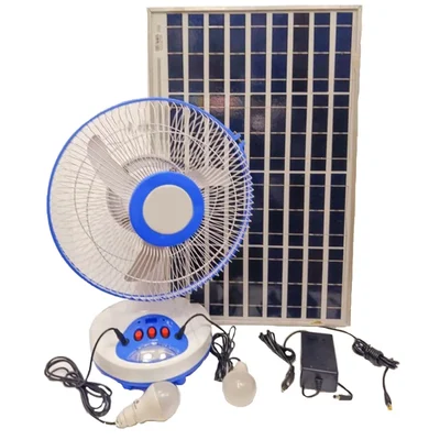 Gramstrong Solar Home System of 12 inch Fan, 12v Light and 30w Solar Panel  (6 Month Warranty)