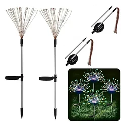 Premium Quality Solar LED Light, 90 LED 40 Copper Wire, Multi Color, Firework Light Lamp (Pack of 2)