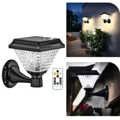 Premium Quality 10 Watt RGB Solar LED Wall Gate Pillar Light Set Perfect for Illuminating Gate, Wall and Garden Area