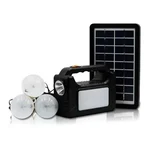 Gramstrong Mini Solar Home Lighting System Portable | Inbuilt Torch, 3 Bulbs | 3 W Solar Panel | Multi Mobile Charging Cable