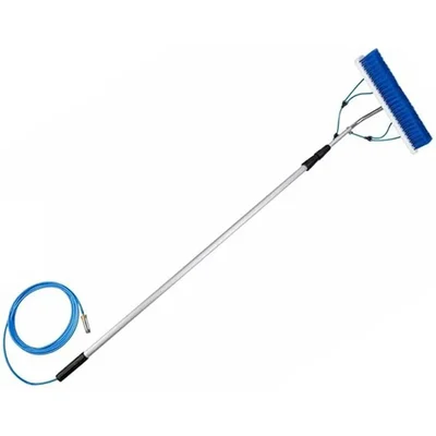 Solar Panel Cleaning Brush With 4m Water-fed Pipe and Aluminium Telescopic Pole