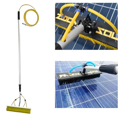 Zoom Solar 4 Meter Solar Panel Cleaning Brush With 8 mm PU Pipe(5 Meter) & 4 Meter Telescopic Pipe
