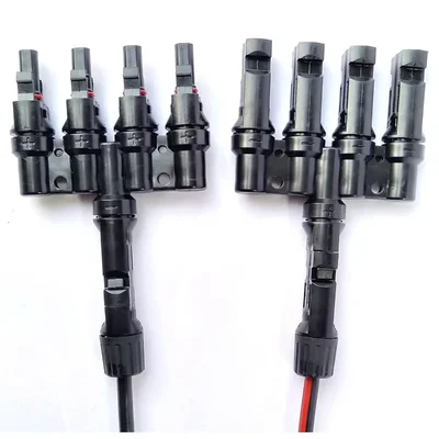 Gramstrong Solar Energy Panel 1 Pair Mc4 4 in 1 out Branch Connectors Cable Coupler