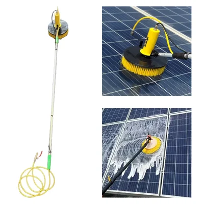Motorized Solar Panel Wet Cleaning Brush With 3 Mtr Telescopic Pole with battery by Zoom solar