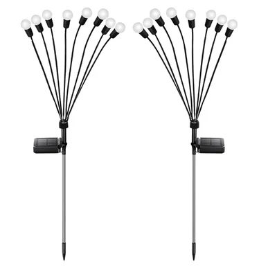 GIGAWATTS GW-301WW 8 LED Solar Firefly Plug-in Ground Lamp For Lawn Outdoor Yard Backyards Pathways Campgrounds(Pack-Pack of 2)