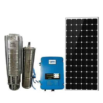 Amrut 3HP 50m Oil Filled Solar Submersible Pump With Controller & 545W Monocrystalline Solar Panel (1 Year Warranty)