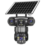 Gramstrong Republic 2MP Triple Lens Solar Camera With 5V/7W Solar Panel, Night Vision Human Detection Recording