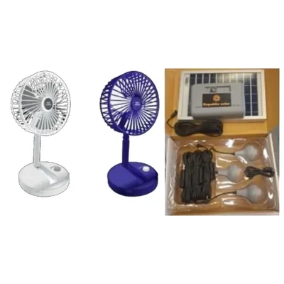 Gramstrong Republic Solar Home Light System With 1pc Basket Fan, 2pcs LED Bulb, Solar Panel & 5 m Cable(1 Year Warranty)