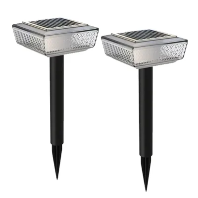 Gramstrong Republic Solar Stamp Spike Light With Solar Panel Use For Garden & Pathway Lighting(Pack of 2)