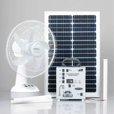 V-TAC 50W Solar Panel, 1 DC Fan, 25W LED Tube Light & 18.5Ah Lithium-Ion Battery