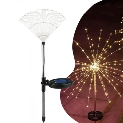 GIGAWATTS GW-508 120 LED Solar Firework Light with 2V Panel 8 Mode 600mAh Ni-MH Battery String Lamp for Patio, Lawn & Yard