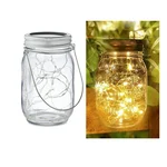 GIGAWATTS GW-507 50 LED Hanging Solar Mason Jar Light 300mAh Battery Fairy String Lamp for Garden Yard Lawn (Warm White)