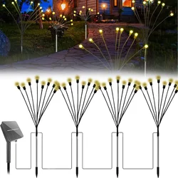 GIGAWATTS GW-503 5 in 1 Solar Lights 8 LED Firefly Lamp with 5.5V Panel & Remote 1200mAh Battery for Outdoor(Warm White)