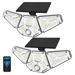 GIGAWATTS GW-211 113 LED Solar Wall Light with PIR Motion Sensor & Panel 3 Modes Lamp for Home Garden Patio (1 Pc, White)