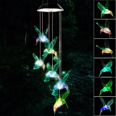 GIGAWATTS GW-514-HB Solar Wind Chimes with 2V Panel 600mAh Ni-MH Battery for Outdoor, Patio, Yard & Garden(Pack of 1, RGB)