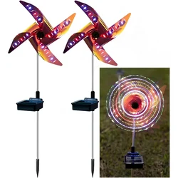 GIGAWATTS GW-510 32 LED Solar Wind Spinner Lights with 2V Panel 8 Modes 600mAh Ni-MH Battery for Lawn, Outdoor (Pack of 2)