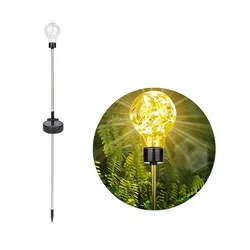 GIGAWATTS GW-907 Solar Outdoor Ball Lamp 20 LED Lightbulb Stake Lantern with 2V Panel 600 mAh Battery for Garden Yard, 