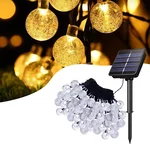 GIGAWATTS GW-511 50 LED Solar Ball String Light with 2V Panel 600mAh Ni-MH Battery for Outdoor Garden Wedding (Warm White)