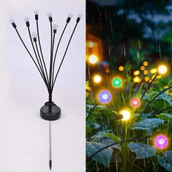 GIGAWATTS GW-911 8 LED Solar Firefly Light with 2V Panel 600mAh Battery BIS Approved Waterproof for Garden, Lawn, Pathway