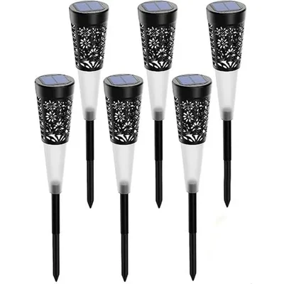 GIGAWATTS Outdoor Solar Pathway Aluminium Lights with Ground Lamps for Walkway, Driveway, Patio & Courtyard (Pack of 6)