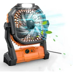 Gramstrong Solar Rechargeable 9w Cyclone Portable Fan, Cordless Battery Powered Fan with LED Lantern for Travel, Camping