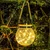 GIGAWATTS GW-506 Solar Light 2V Panel 30 LED Hanging Lantern IP65 Crackle Glass Globe Jar Lamp for Garden (Warm White)