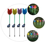 GIGAWATTS GW-909 6 LED Solar Tulip Garden Light 600mAh Battery 2V Panel Waterproof Outdoor Lamp for Pathway, Walkway 