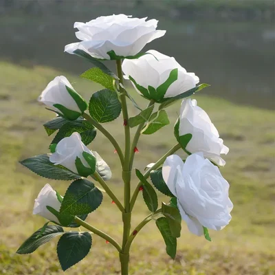 GIGAWATTS GW-913 5 LED Solar Rose Garden Light with 2V Panel 600mAh Battery for Outdoor, Lawn, Pathway Decoration