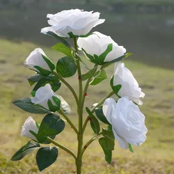 GIGAWATTS GW-913 5 LED Solar Rose Garden Light with 2V Panel 600mAh Battery for Outdoor, Lawn, Pathway Decoration 