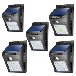 Gramstrong 20 LED Motion Sensor Wall Light with Waterproof Protection Solar Spotlight for Outdoor Use (Pack of 5)