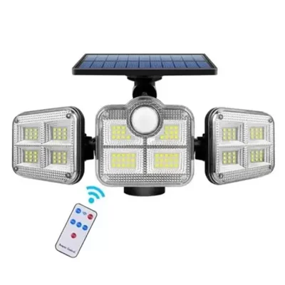 Gramstrong 270° Remote Controlled Solar Spotlight with Motion Sensing Feature, Security Flood Light with Remote Control