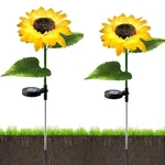 GIGAWATTS Sunflower Solar Garden LED Lights Outdoor for Home, Lawn, Pathway, Yard, Porch, Patio, Decoration (Pack of 2)