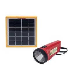 Solar Universe India Rechargeable Solar LED Torch with Inbuilt Li-ON Battery of 2 Light Modes With 2 W Solar Panel Versatile Lighting Solution Designed for Outdoor Use