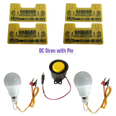 Zatka Machine Accessories - 4 pcs Warning Plate, 2 pcs Led Bulbs and Siren