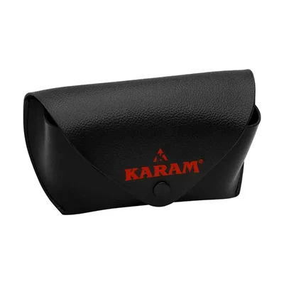 KARAM ESA01 Eyewear Protective Spectacles Belt Case with Snap-Button Closure Black Portable Storage