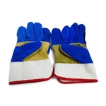 Premium Quality 10-inch Split Canadian Leather Material Handling Gloves with Multi-Color Canvas Back ( Pack Of 10  )